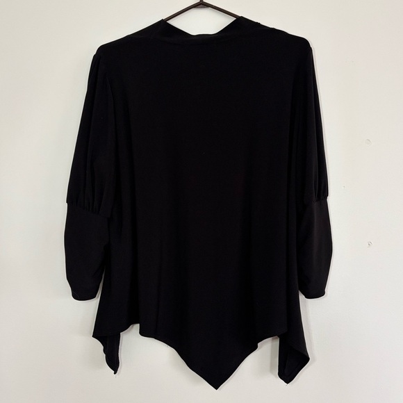 🎉4/30$🎉 Svetlana Black Draped Open Cardigan - Size 14 - Picture 5 of 5